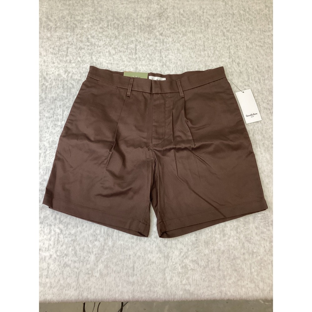 Goodfellow & Co Mens Brown Pleated Dress Shorts 7 Inch Inseam Size 31 NWT